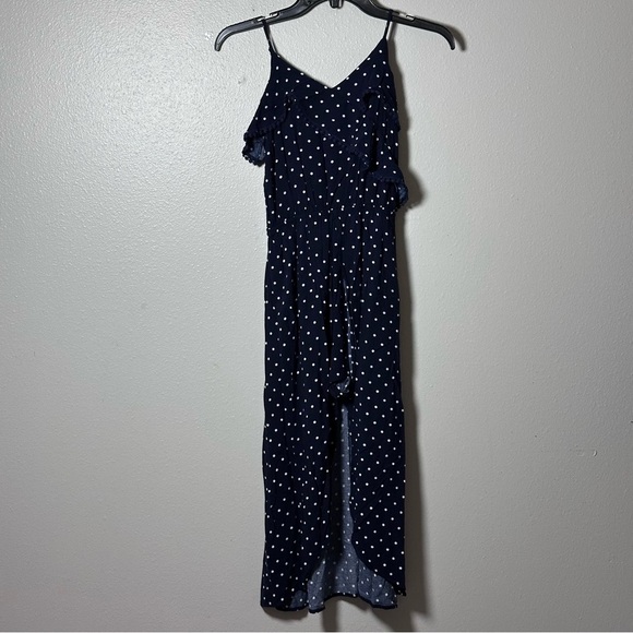 Jumpsuit Kids‎ Love Fire Girls Polka Dot Navy Blue Size M - Picture 1 of 9